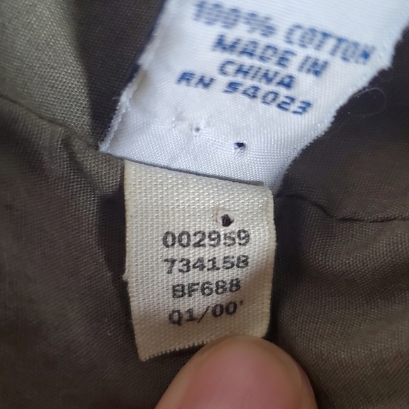 𝅺Y2K Vintage Old Navy Olive Green Frayed Brim Bucket Hat Size Medium Large - Picture 11 of 11